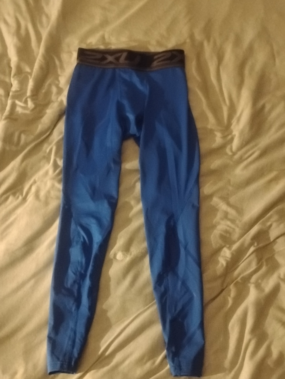 2XU Royal Blue Compression Tights with Black Logo Waistband